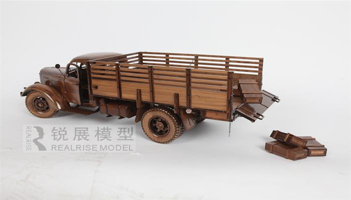 经典解放卡车实木模型